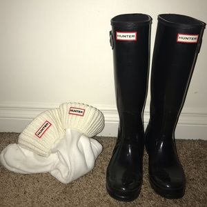Hunter boots and socks